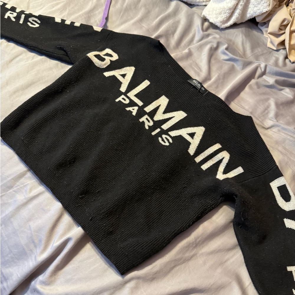 Balmain Black and White Sweater